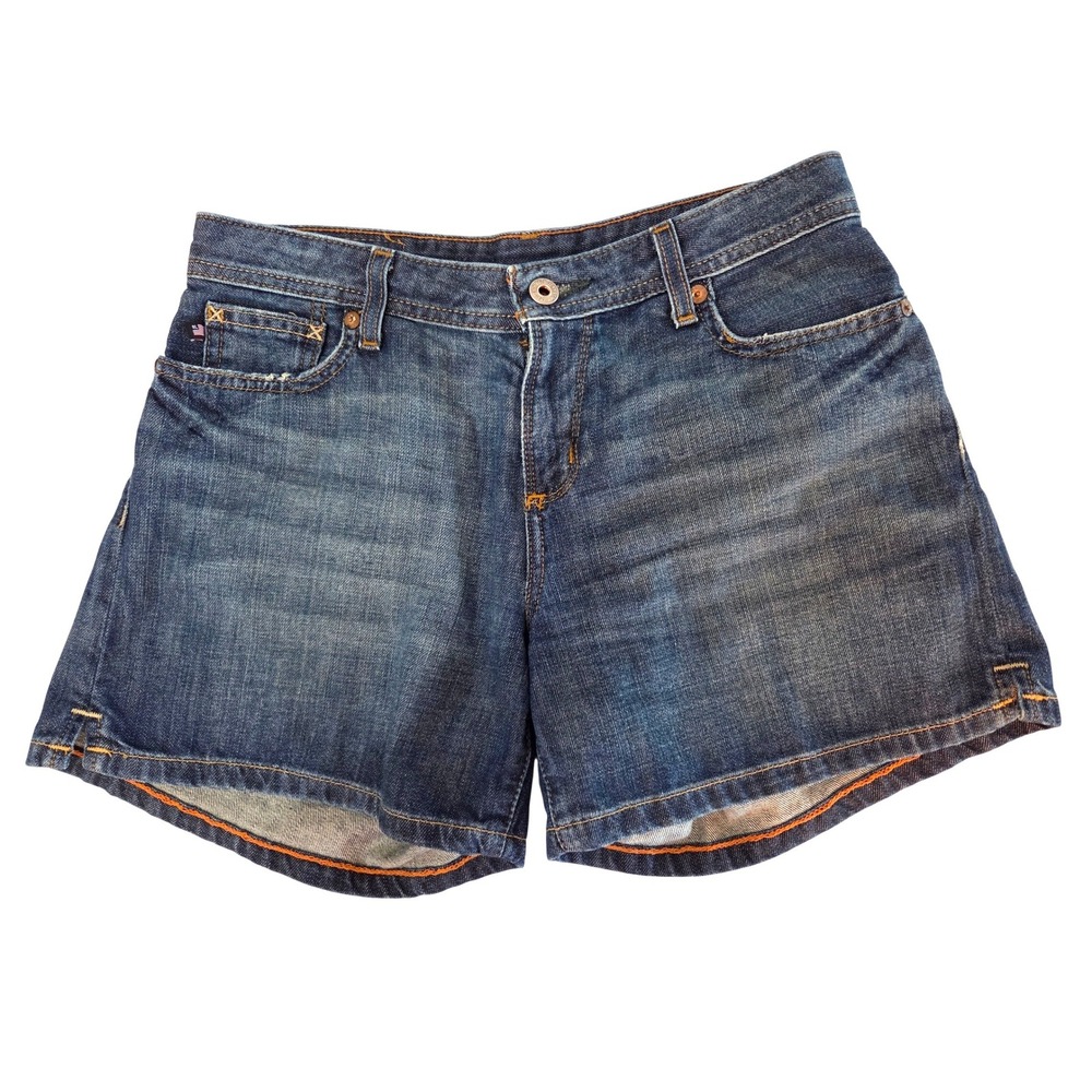 Polo Jeans Co Saturday Short Size 2‎ Blue Denim Mid Rise 100% Cotton 8292WNT1919